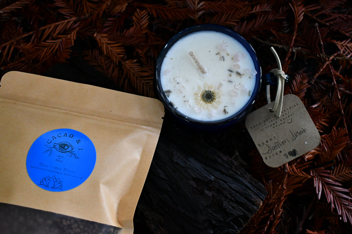 Blue lotus & Candle Bundle